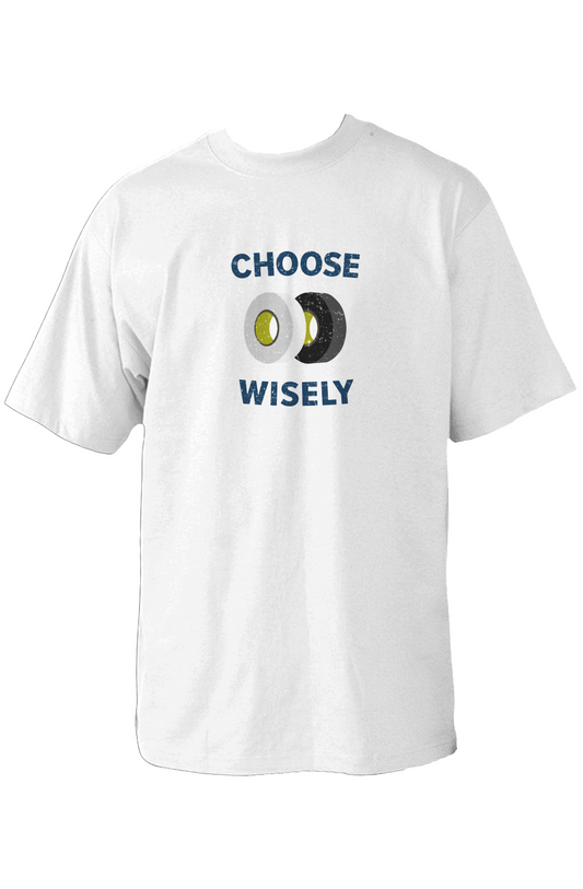 Choose Wisely 90s Throwback Tee White | Barn Garb Hockey Threads