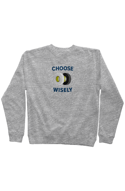 Choose Wisely Rinkside Crewneck Sweatshirt Grey | Barn Garb Hockey Threads