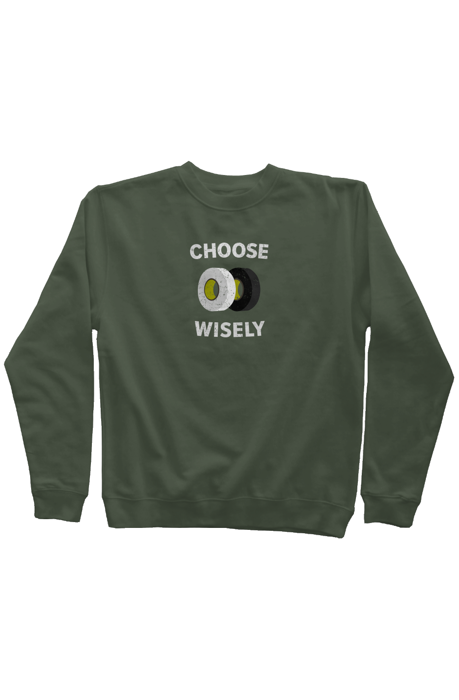 Choose Wisely Rinkside Crewneck Sweatshirt Military Green | Barn Garb Hockey Threads