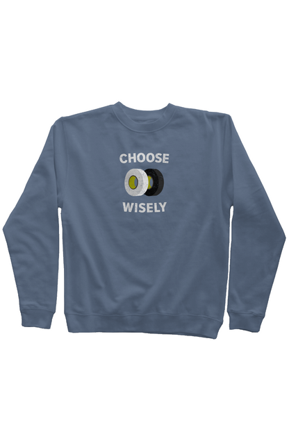 Choose Wisely Rinkside Crewneck Sweatshirt Slate | Barn Garb Hockey Threads