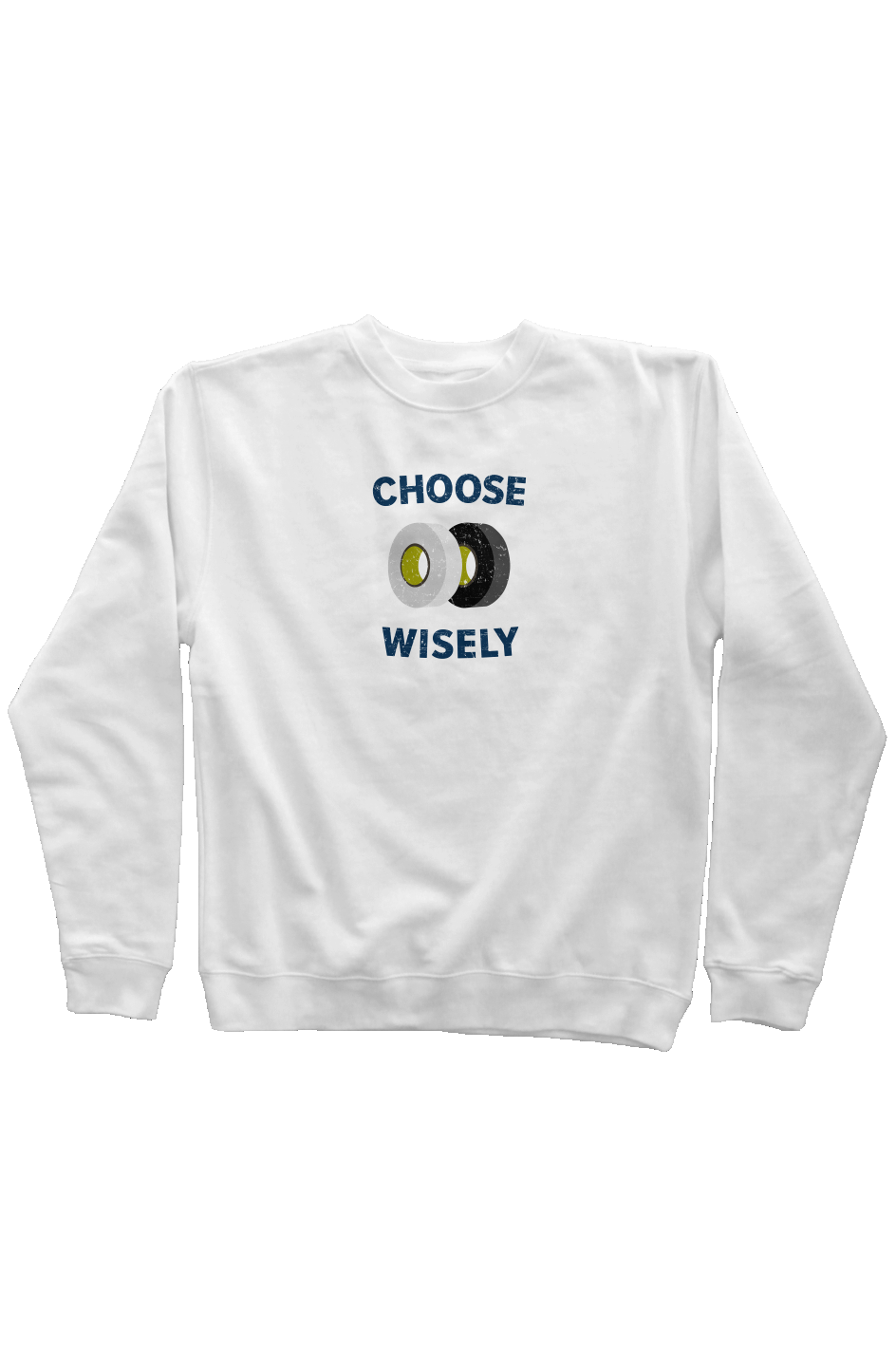 Choose Wisely Rinkside Crewneck Sweatshirt White | Barn Garb Hockey Threads