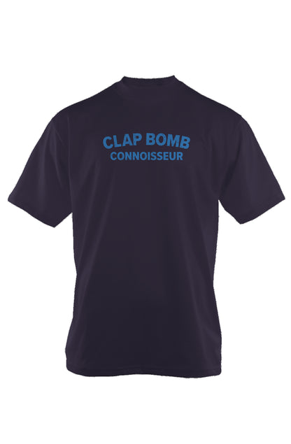 Clap Bomb Connoisseur 90s Throwback Tee Navy Blue | Barn Garb Hockey Threads