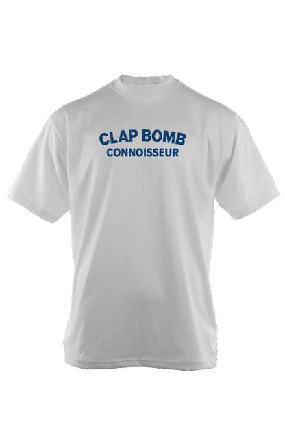 Clap Bomb Connoisseur 90s Throwback Tee White | Barn Garb Hockey Threads