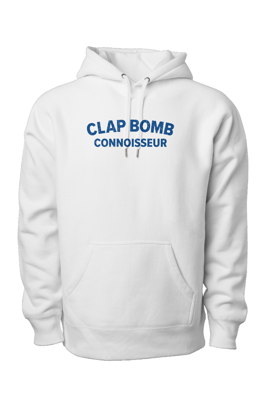 Clap Bomb Connoisseur Legend Heavyweight Hoodie White | Barn Garb Hockey Threads