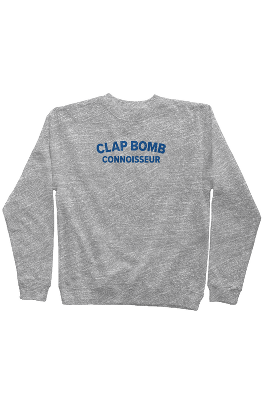 Clap Bomb Connoisseur Rinkside Crewneck Sweatshirt Grey | Barn Garb Hockey Threads