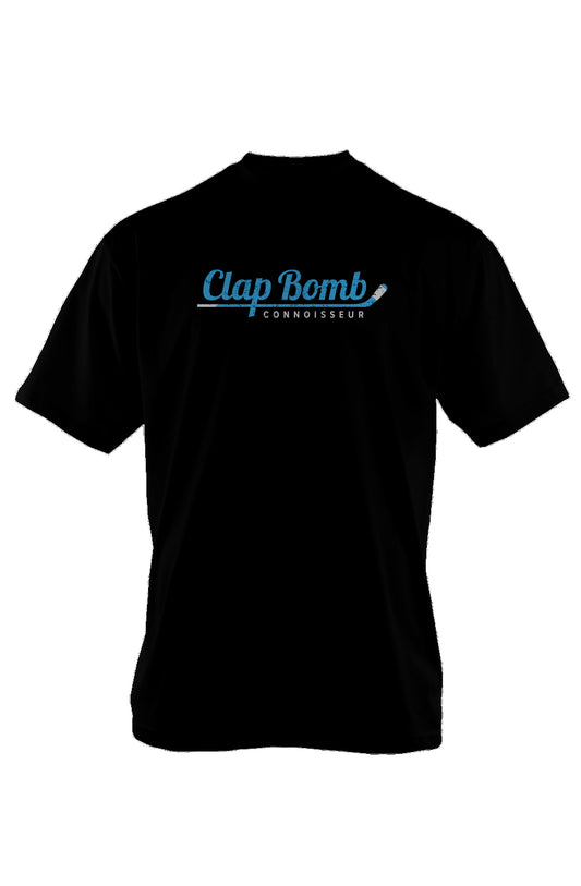 Clap Bomb Connoisseur Stick 90s Throwback Tee Black | Barn Garb Hockey Threads