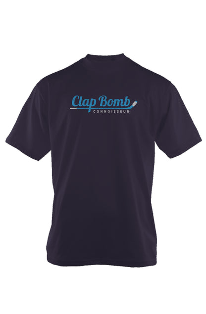 Clap Bomb Connoisseur Stick 90s Throwback Tee Navy Blue | Barn Garb Hockey Threads
