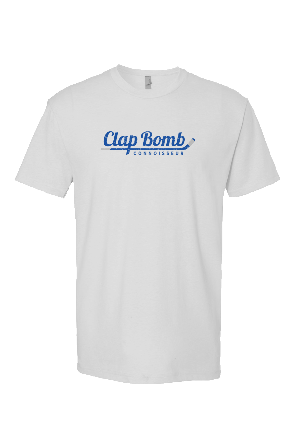 Clap Bomb Connoisseur Stick Breakaway Performance Tee White | Barn Garb Hockey Threads