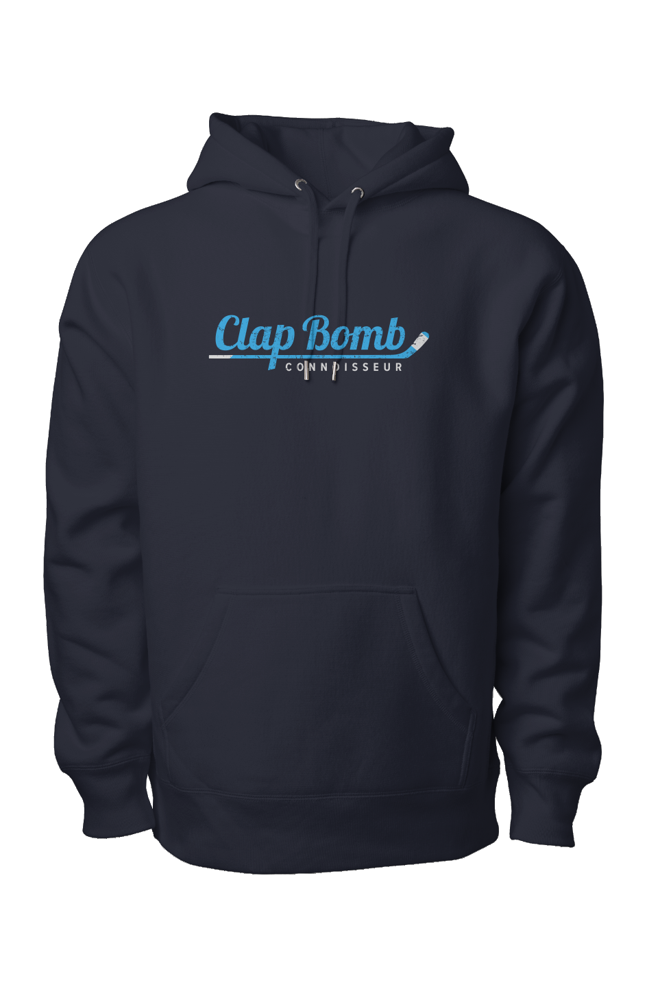 Clap Bomb Connoisseur Stick Legend Heavyweight Hoodie Navy Blue | Barn Garb Hockey Threads