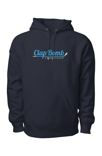 Clap Bomb Connoisseur Stick Legend Heavyweight Hoodie Navy Blue | Barn Garb Hockey Threads