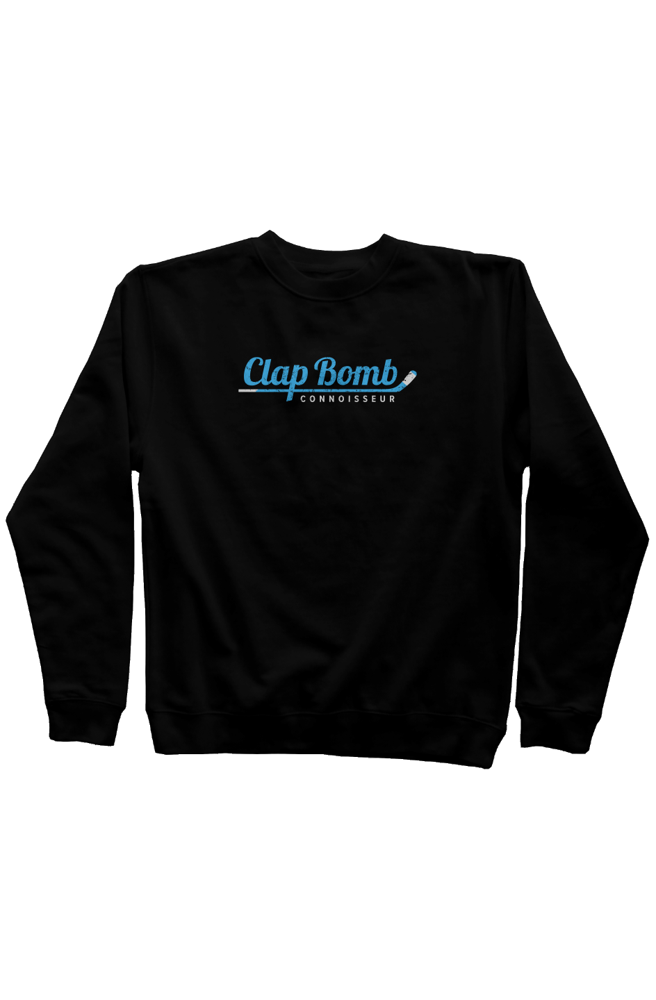 Clap Bomb Connoisseur Stick Rinkside Crewneck Sweatshirt Black | Barn Garb Hockey Threads