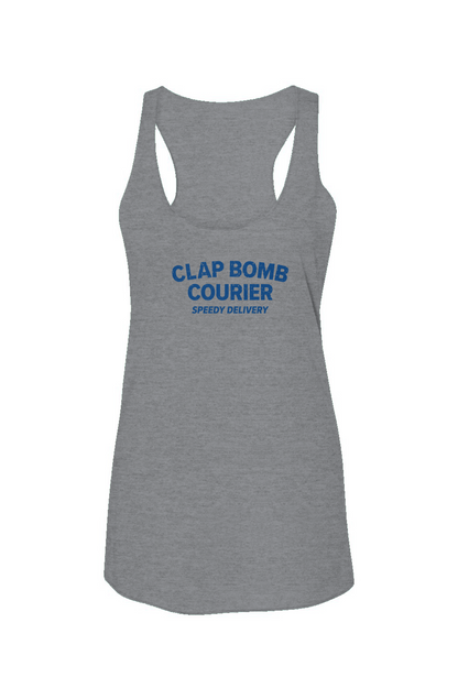 Clap Bomb Courier Racerback Barn Tank Grey | Barn Garb Hockey Threads
