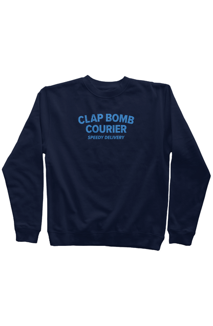 Clap Bomb Courier Rinkside Crewneck Sweatshirt Navy Blue | Barn Garb Hockey Threads