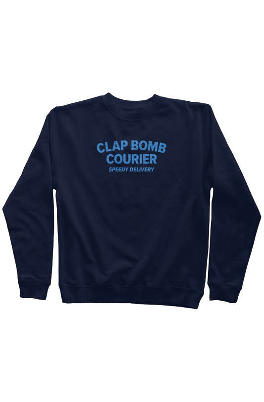 Clap Bomb Courier Rinkside Crewneck Sweatshirt Navy Blue | Barn Garb Hockey Threads