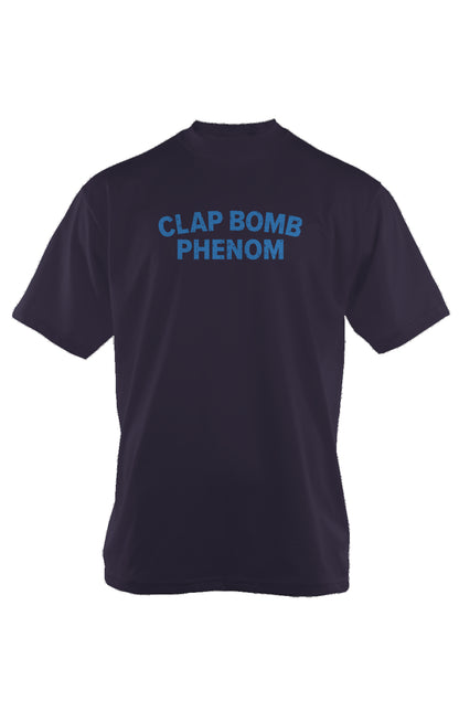 Clap Bomb Phenom 90s Throwback Tee Navy Blue | Barn Garb Hockey Threads