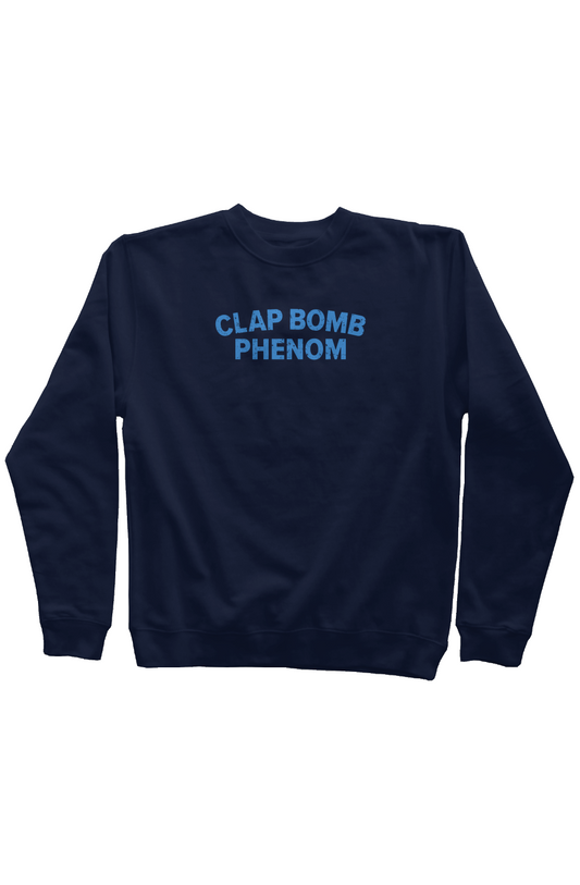 Clap Bomb Phenom Rinkside Crewneck Sweatshirt Navy Blue | Barn Garb Hockey Threads