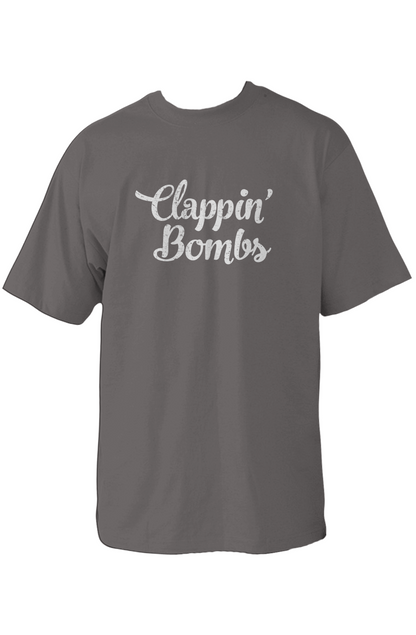 Clappin' Bombs 90s Throwback Tee Charcoal | Barn Garb Hockey Threads