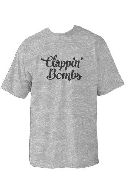 Clappin' Bombs 90s Throwback Tee Grey | Barn Garb Hockey Threads