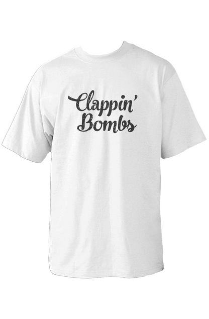 Clappin' Bombs 90s Throwback Tee White | Barn Garb Hockey Threads