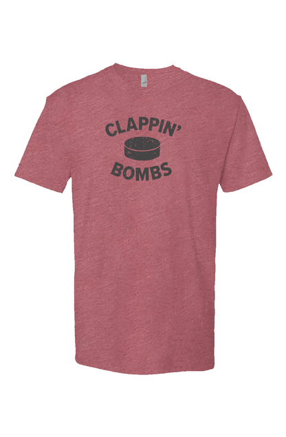 Clappin' Bombs Puck Breakaway Performance Tee Mauve | Barn Garb Hockey Threads