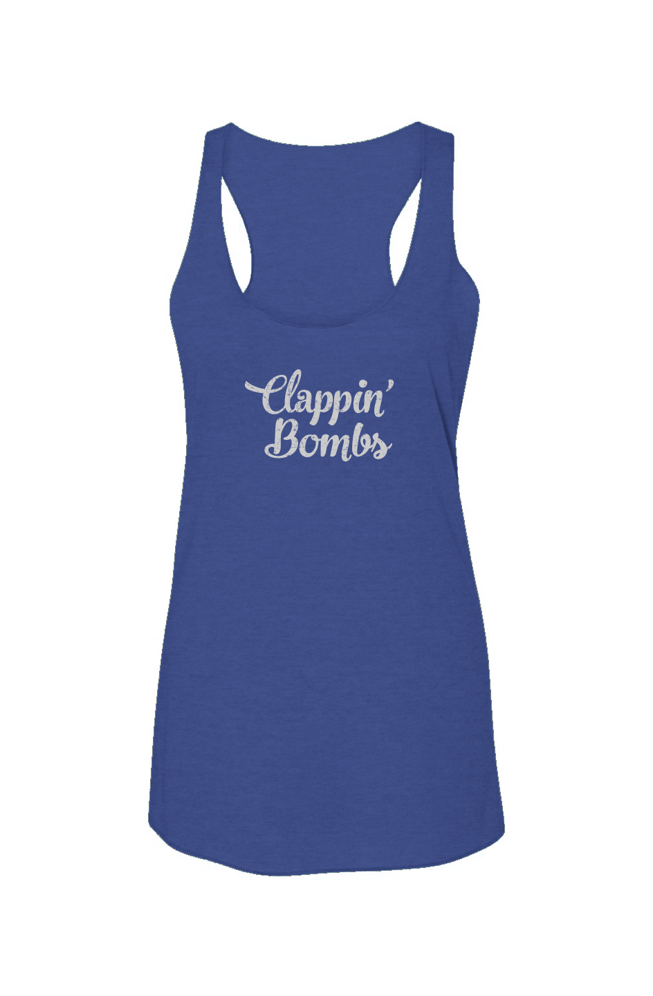 Clappin' Bombs Racerback Barn Tank Royal Blue | Barn Garb Hockey Threads
