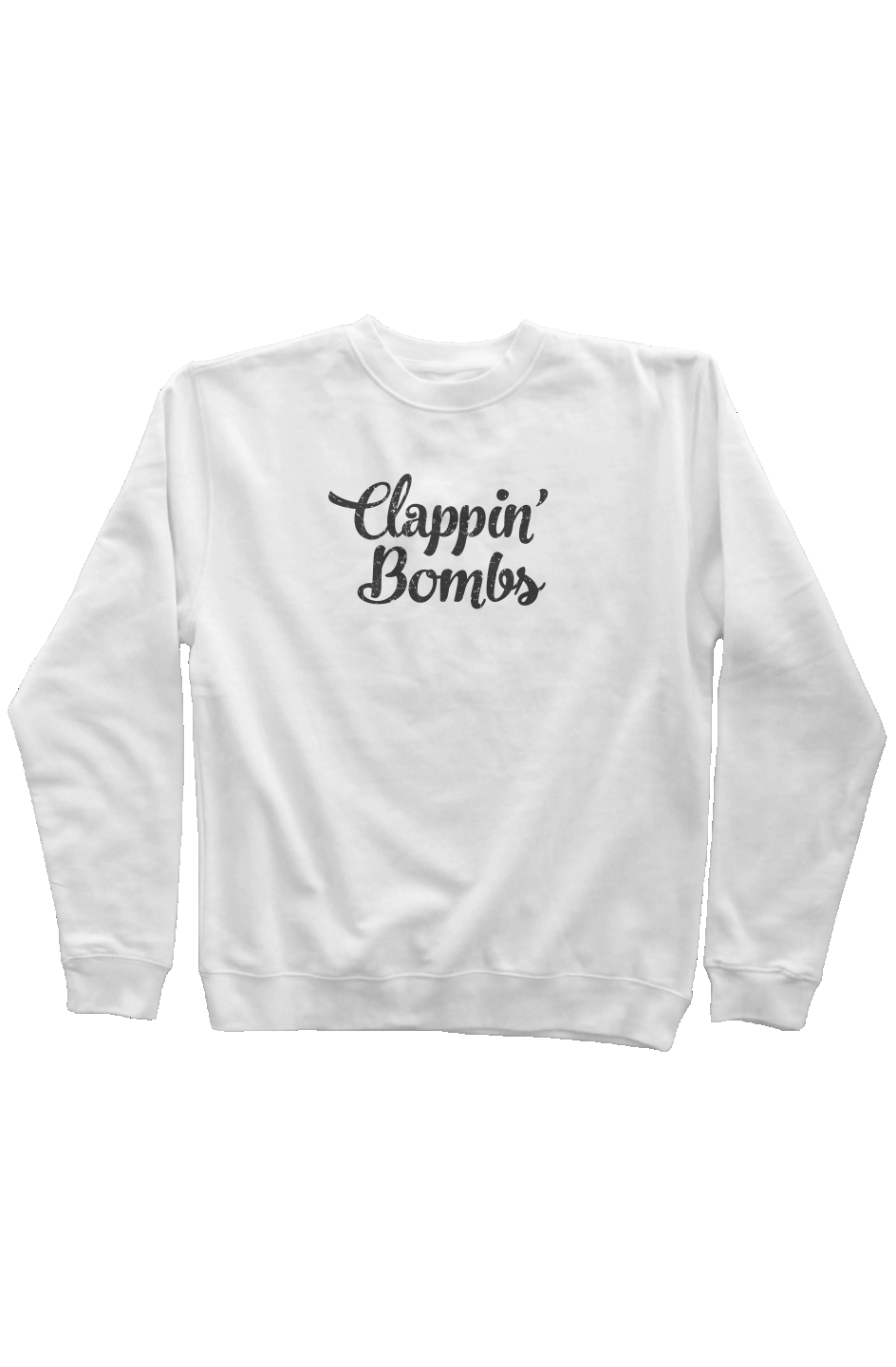 Clappin' Bombs Rinkside Crewneck Sweatshirt White | Barn Garb Hockey Threads