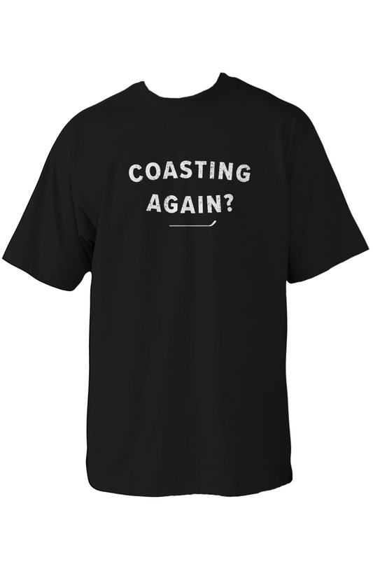Coasting Again? 90s Throwback Tee Black | Barn Garb Hockey Threads
