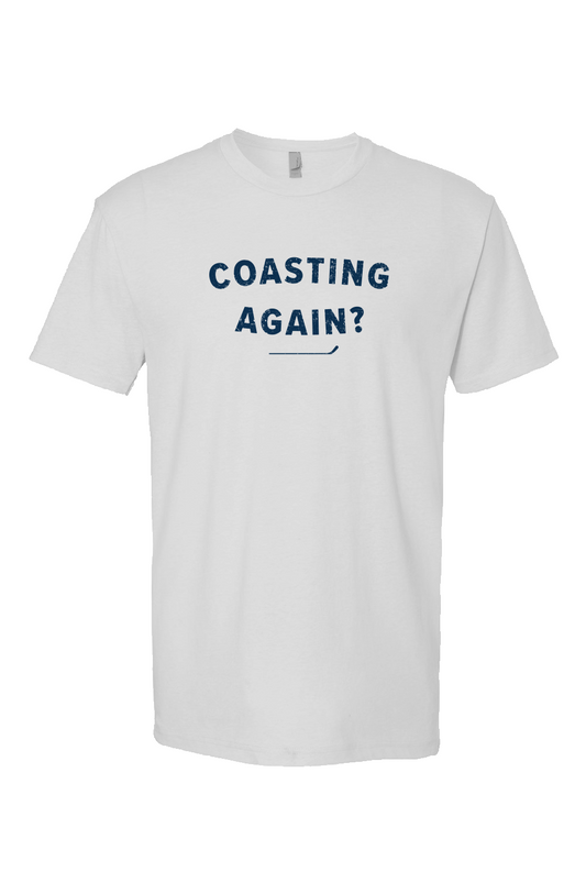 Coasting Again? Breakaway Performance Tee White | Barn Garb Hockey Threads