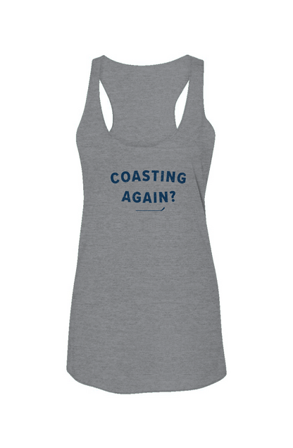 Coasting Again? Racerback Barn Tank Grey | Barn Garb Hockey Threads