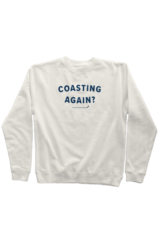 Coasting Again? Rinkside Crewneck Sweatshirt Bone | Barn Garb Hockey Threads