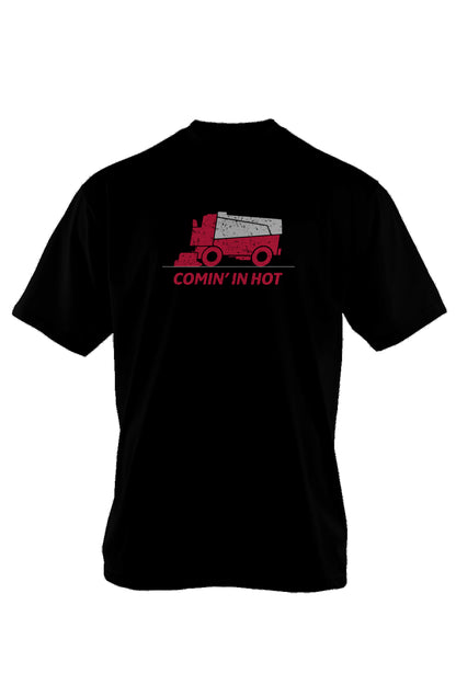 Comin' in Hot 90s Throwback Tee Black | Barn Garb Hockey Threads