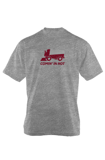 Comin' in Hot 90s Throwback Tee Grey | Barn Garb Hockey Threads