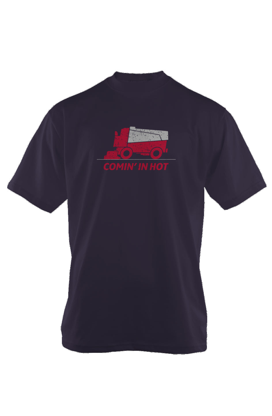 Comin' in Hot 90s Throwback Tee Navy Blue | Barn Garb Hockey Threads