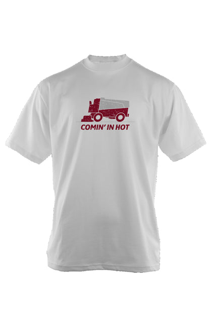 Comin' in Hot 90s Throwback Tee White | Barn Garb Hockey Threads