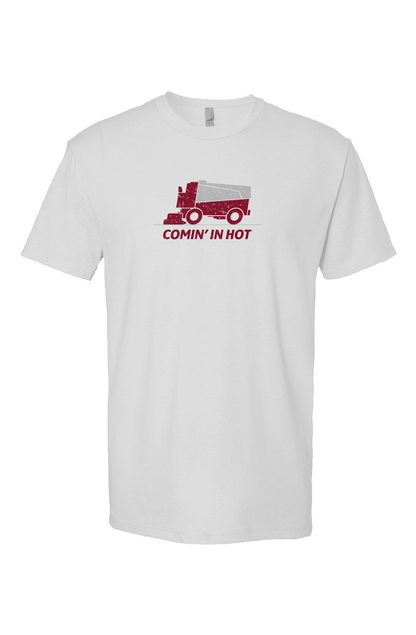 Comin' in Hot Breakaway Performance Tee White | Barn Garb Hockey Threads