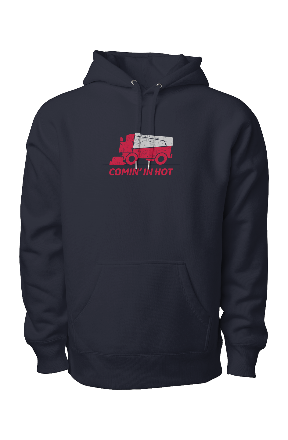 Comin' in Hot Legend Heavyweight Hoodie Navy Blue | Barn Garb Hockey Threads