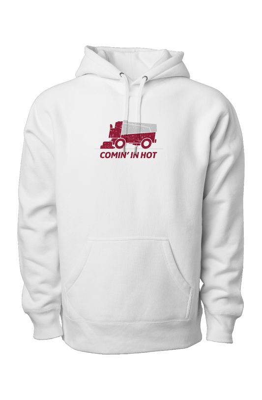 Comin' in Hot Legend Heavyweight Hoodie White | Barn Garb Hockey Threads