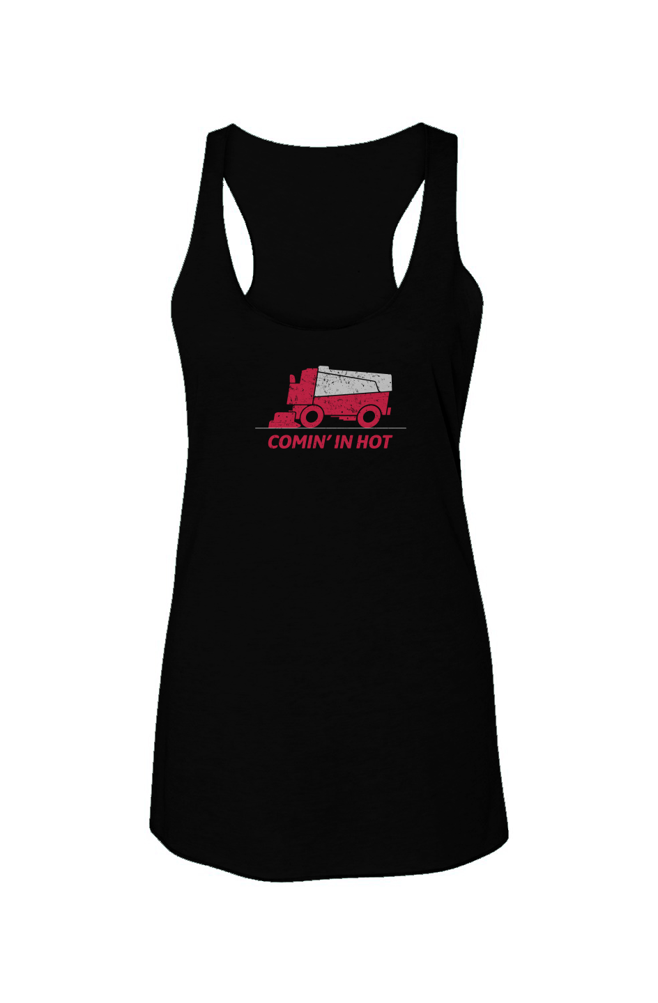 Comin' in Hot Racerback Barn Tank Black | Barn Garb Hockey Threads