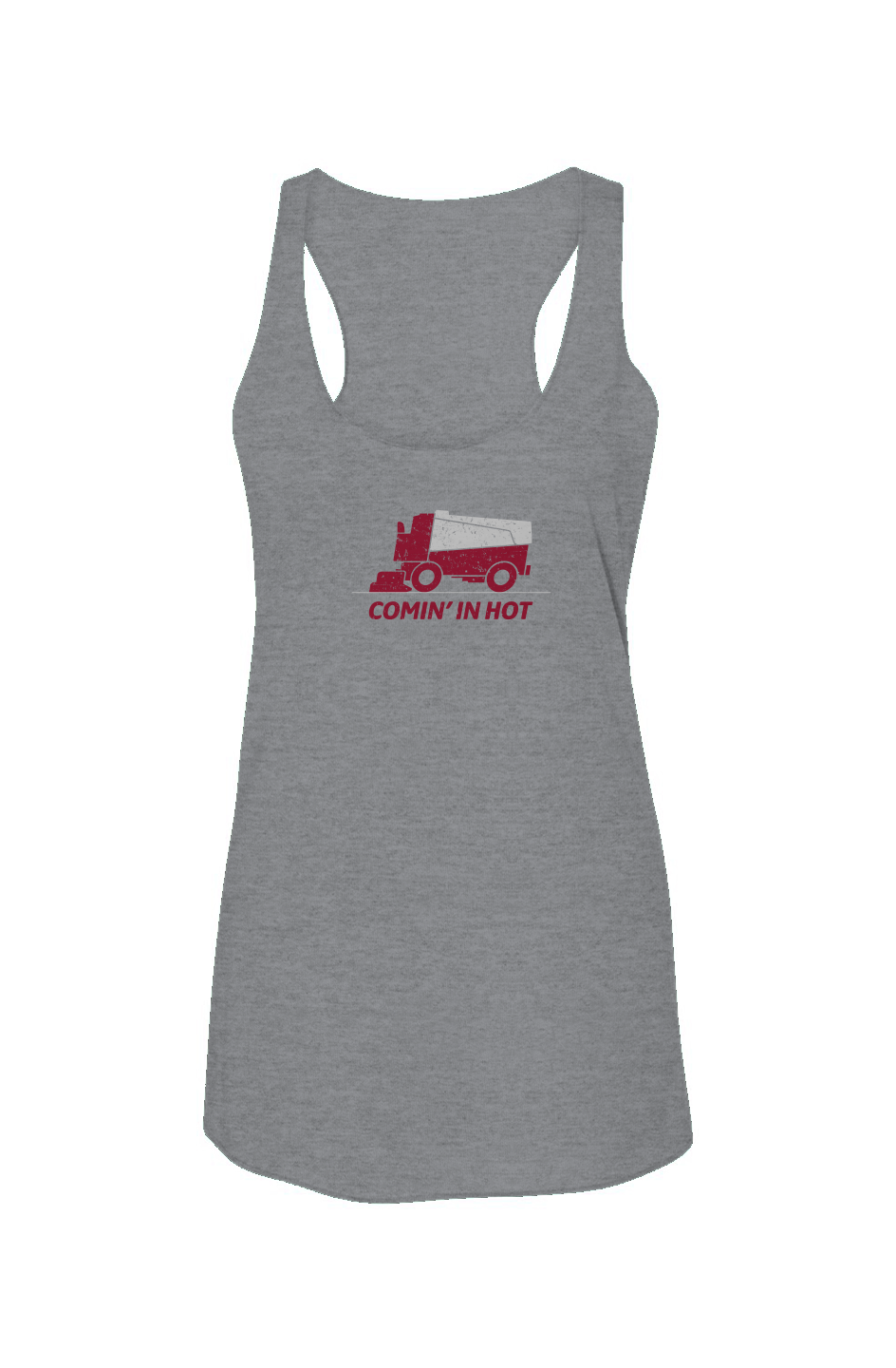 Comin' in Hot Racerback Barn Tank Grey | Barn Garb Hockey Threads