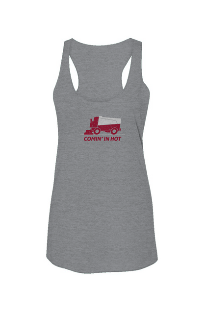 Comin' in Hot Racerback Barn Tank Grey | Barn Garb Hockey Threads