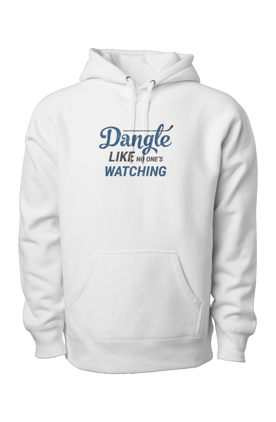 Dangle Like No One's Watching Legend Heavyweight Hoodie White | Barn Garb Hockey Threads