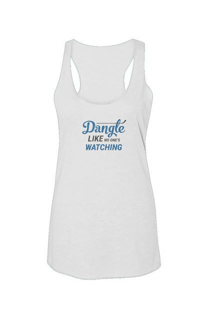 Dangle Like No One's Watching Racerback Barn Tank White | Barn Garb Hockey Threads