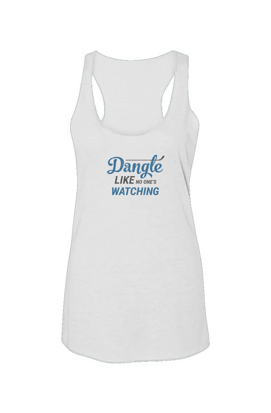 Dangle Like No One's Watching Racerback Barn Tank White | Barn Garb Hockey Threads