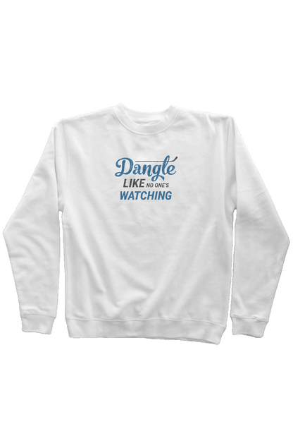 Dangle Like No One's Watching Rinkside Crewneck Sweatshirt White | Barn Garb Hockey Threads