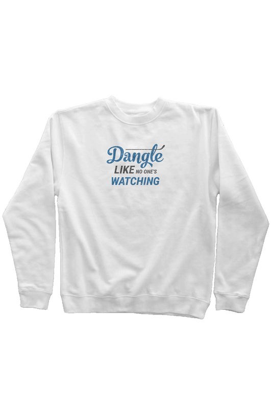 Dangle Like No One's Watching Rinkside Crewneck Sweatshirt White | Barn Garb Hockey Threads