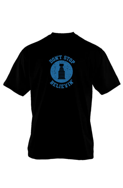 Don't Stop Believin' 90s Throwback Tee Black | Barn Garb Hockey Threads
