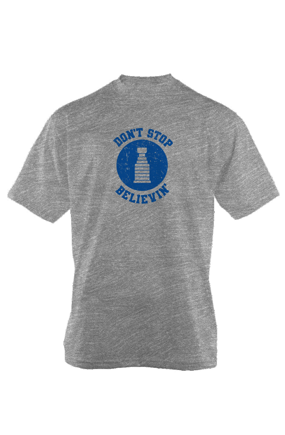 Don't Stop Believin' 90s Throwback Tee Grey | Barn Garb Hockey Threads