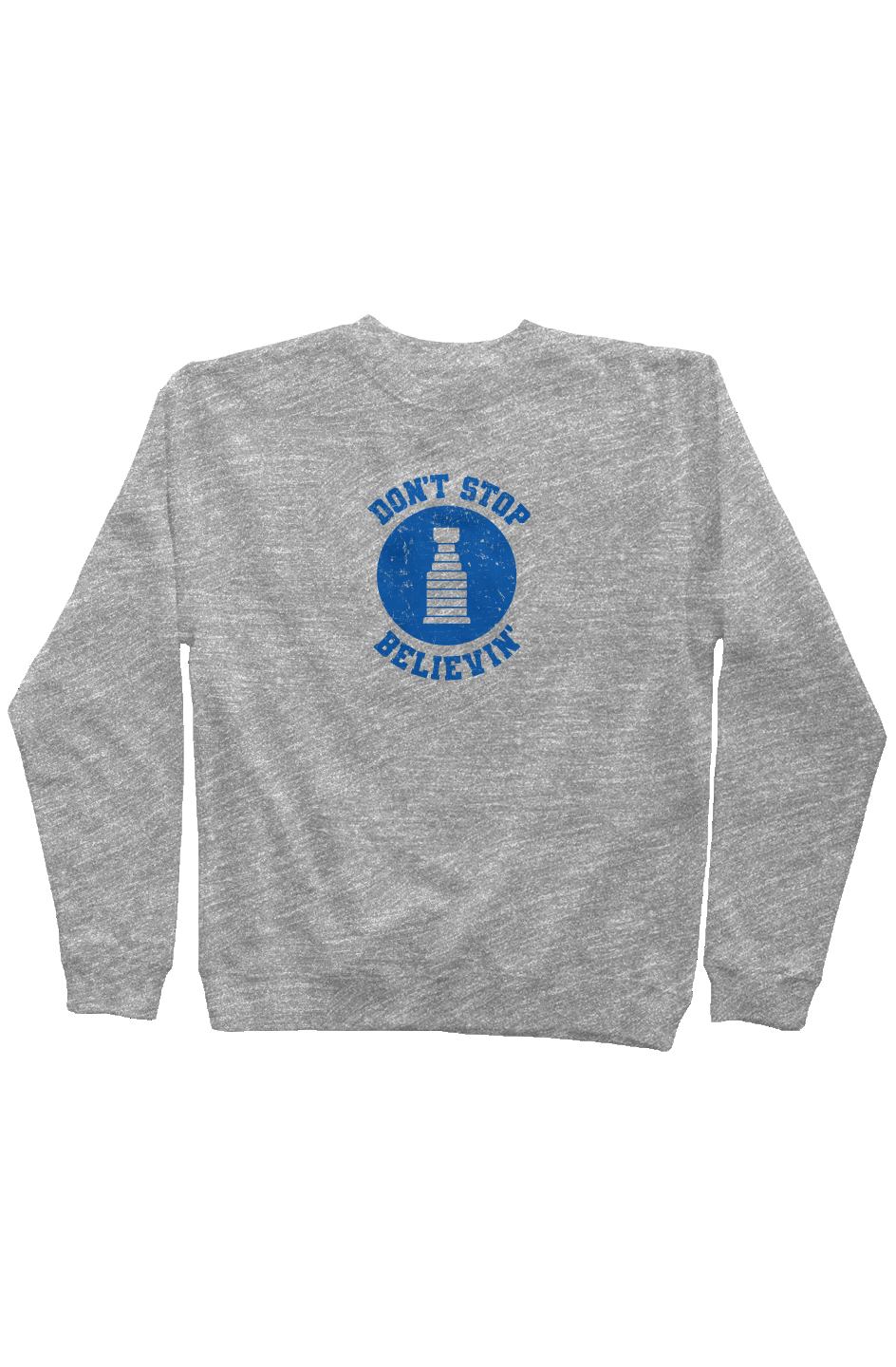 Don't Stop Believin' Rinkside Crewneck Sweatshirt Grey | Barn Garb Hockey Threads