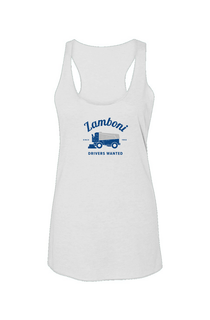 Drivers Wanted Racerback Barn Tank White | Barn Garb Hockey Threads