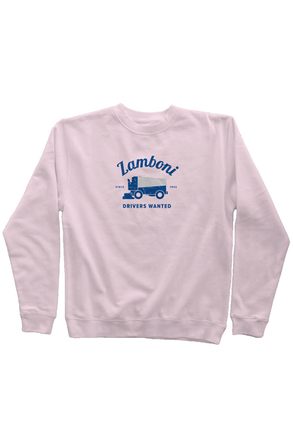 Drivers Wanted Rinkside Crewneck Sweatshirt Pink | Barn Garb Hockey Threads